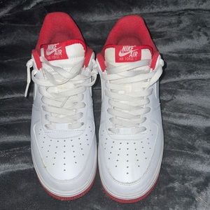 Nike low Air Force 1, Red and White, no box, USED
